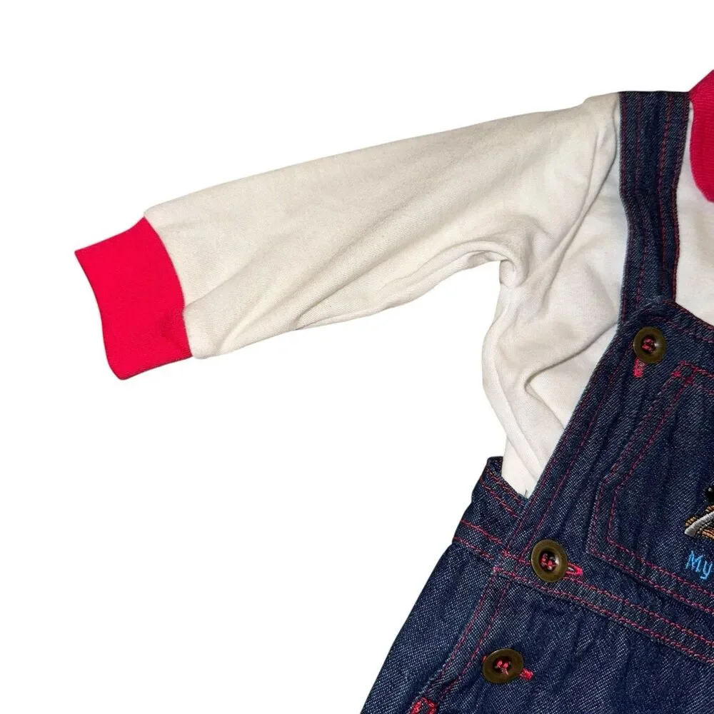 NWT Vintage Y2K Boys Thomas The Train Overalls Denim And Shirt Embroidered‎ 12m